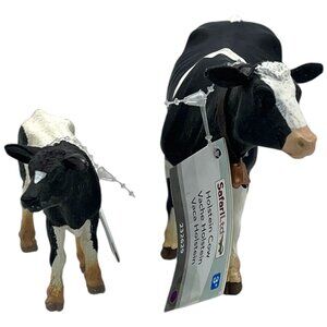 Safari Ltd Holstein Cow and Calf Figurines Barnyard Dairy New Old Stock Lot of 2